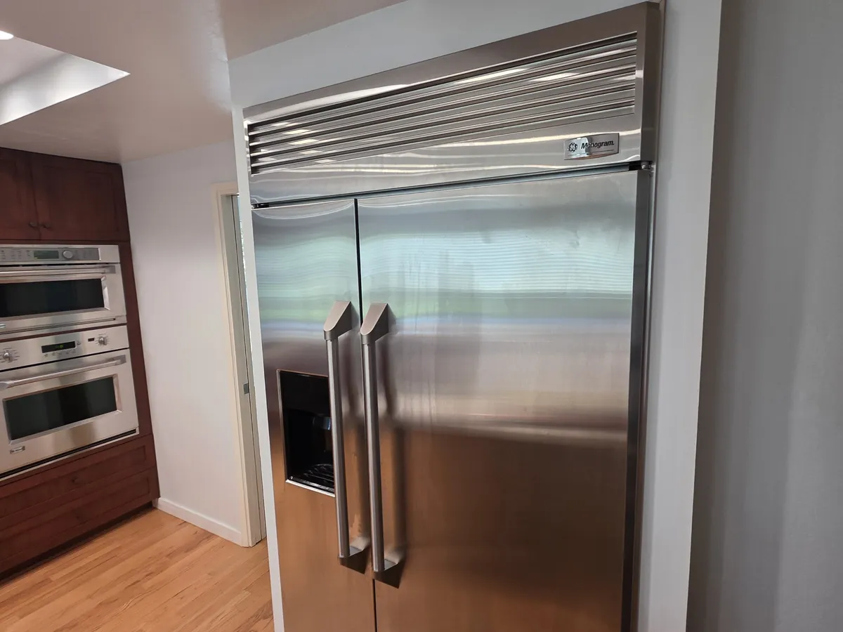 GE Monogram built-in refrigerator in a Bay Area kitchen