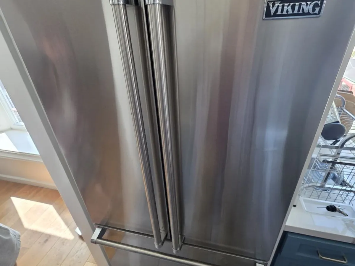 Viking French door refrigerator in a Bay Area kitchen